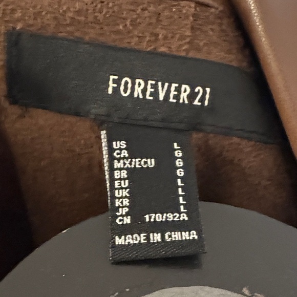 Forever 21 Brown Faux Leather Coat - Picture 2 of 8